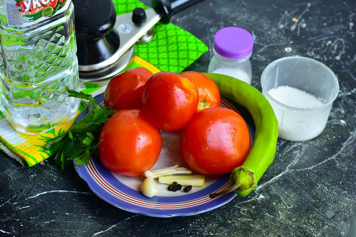 Georgian tomatoes for the winter - fragrant and tasty