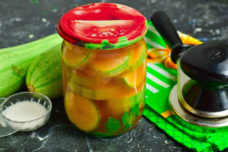 Zucchini in Chili ketchup for the winter - excellent canned vegetables