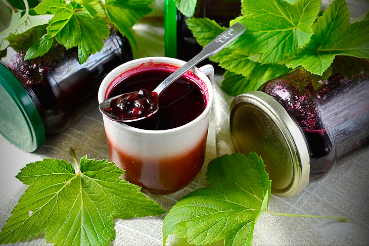 Jam "Five Minute" from blackcurrant - even a novice hostess can handle it