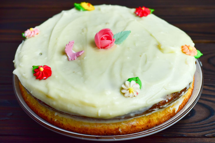 Simple and delicious carrot cake - step by step recipe with photos