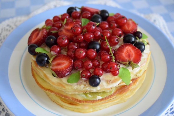 Quick cake with berries - tender and tasty