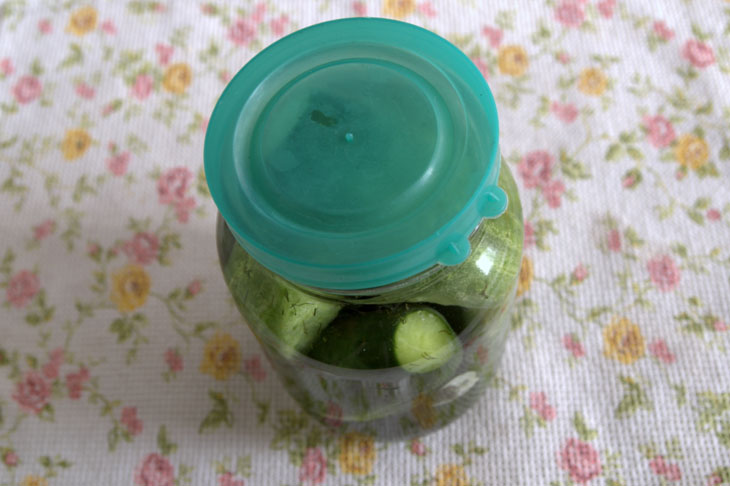 Lazy preservation: pickled cucumbers in a day in a hot way