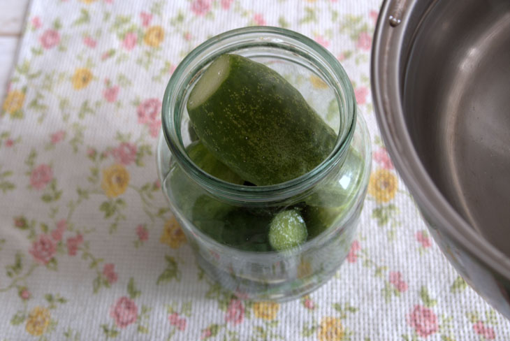 Lazy preservation: pickled cucumbers in a day in a hot way