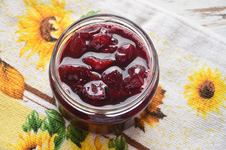 Original cherry jam with gelatin - step by step recipe with photo