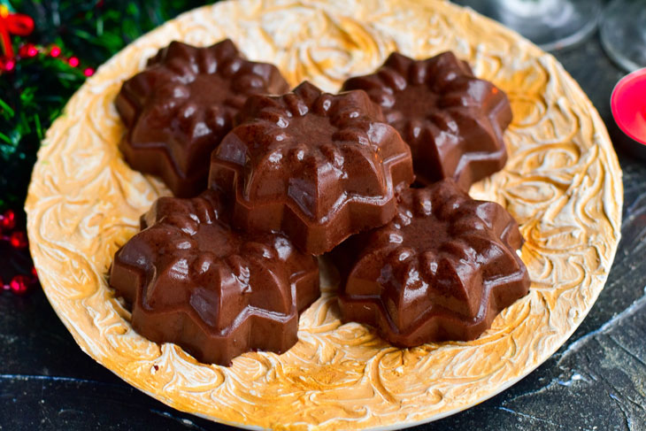 New Year's cocoa jelly - a beautiful, tasty and festive dessert