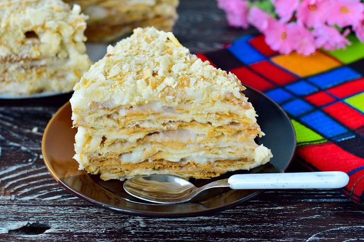 Cake "Napoleon" with custard - tender, soft and very tasty