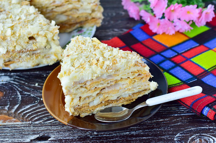 Cake "Napoleon" with custard - tender, soft and very tasty