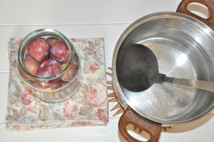 Pickled plums for the winter - a step by step recipe with a photo