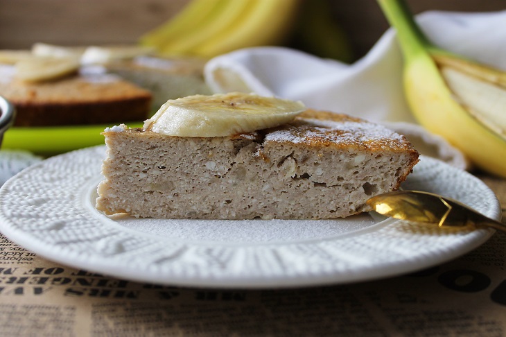 Cottage cheese casserole with banana without flour and sugar - tender and tasty