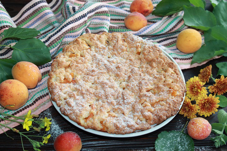 Grated apricot pie - crumbly, fragrant and juicy