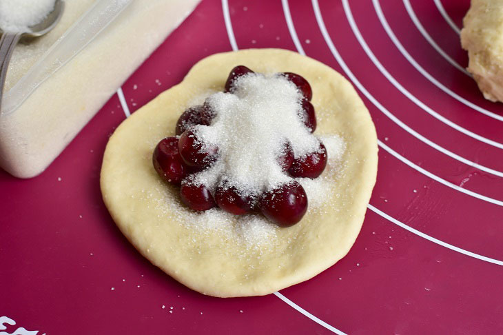 Cherry pies - airy, soft and very tasty