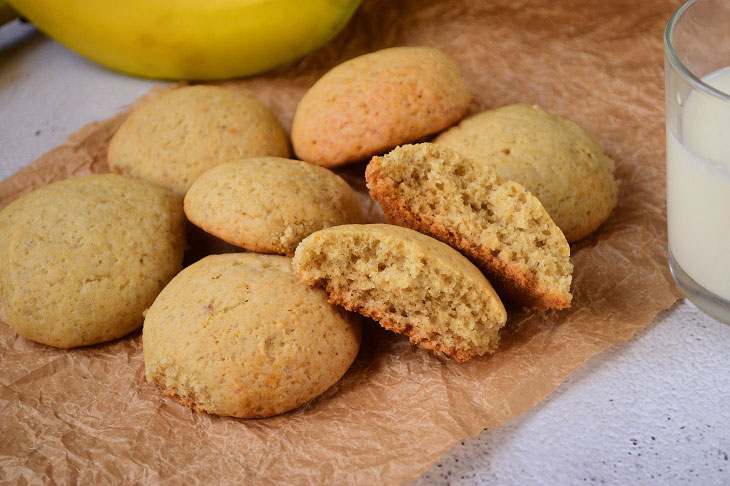 Lean banana cookies without milk and eggs - very tasty