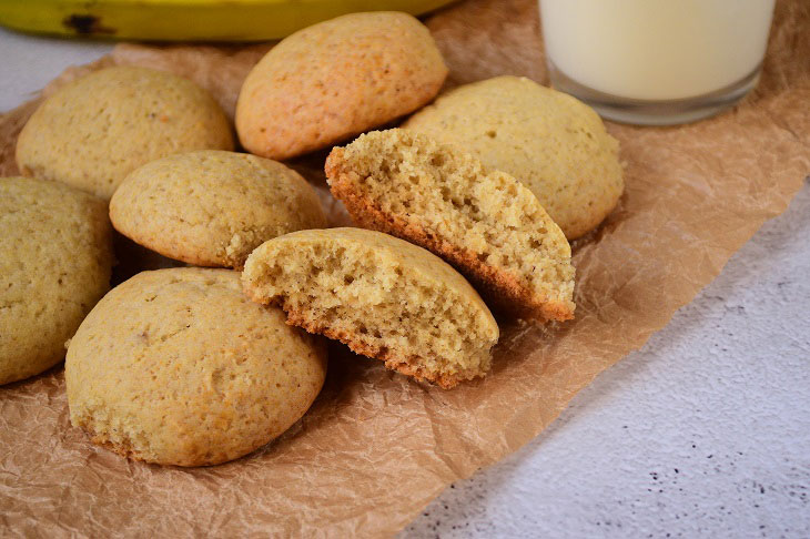 Lean banana cookies without milk and eggs - very tasty