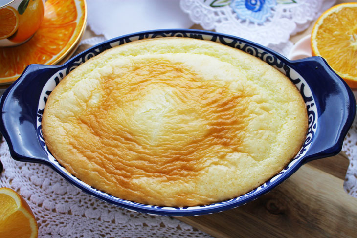 Cottage cheese souffle casserole - the most delicate dessert