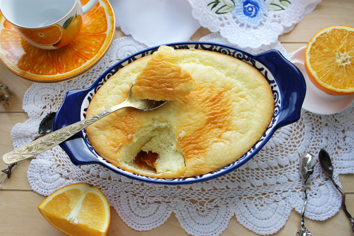 Cottage cheese souffle casserole - the most delicate dessert