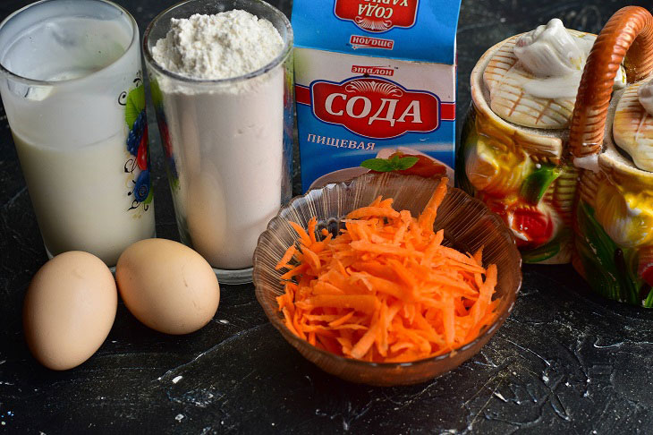 Carrot mannik on kefir - delicious, lush and healthy pastries